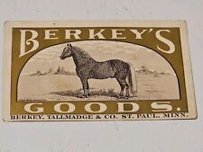 Antique Victorian Trade Card Berkey's Goods St Paul Minnesota History picture