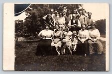 RPPC Family of Fifteen Pose Outside VINTAGE Postcard 1371 picture
