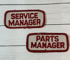Vintage Automotive Car Dealership Service Parts Manager Patch Lot Of 2 picture