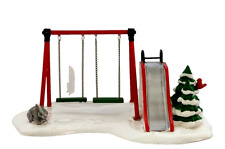 Winter Playground Vintage Dept 56 Snow Village 5436-4 Swings & Slide Ceramic picture