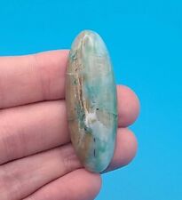 Indonesian Blue Opalized Petrified Wood Cabochon picture