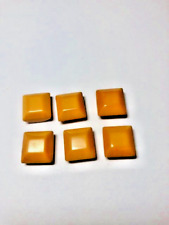 6 Vintage BUTTERSCOTCH yellow BAKELITE SQUARE button BUTTONS Simichrome Tested picture