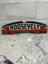 Vintage Roosevelt License Plate Topper Red White Blue Political Presidential picture
