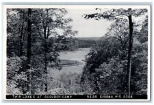 1955 Twin Lakes At Audubon Camp Near Sarona Wisconsin WI RPPC Photo Postcard picture