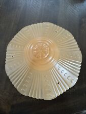 Vtg Antique Satin Amber Peach Art Deco 1920s Glass Ceiling Light Shade 3 Hole picture