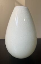 Rony Plesl Bohemian Art Glass Vase tear Drop 10” Cream Contemporary Finish. picture