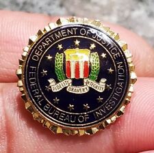 RARE Vintage Obsolete Department of Justice Federal Bureau of Investigation Pin picture