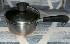 Vintage 1801 Revere Ware 1 Qt Sauce Pan Pot Copper Clad Bottom With Lid Illonois picture