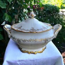 Weimar Germany Porcelain Soup Tureen Gold White Katharina 1920's Antique  picture