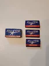 3 VINTAGE SINGLE EDGE SAFETY RAZOR BLADES IN BOX. BLUE STAR. VG Condition  picture