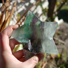 4.5in 1.3lb Rainbow Fluorite Bowl, Star Shaped Carved Crystal picture