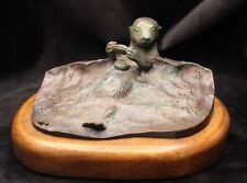 Wah Ming Chang (1917-2003) Bronze Sea Otter Signed Sculpture on Wood Base picture
