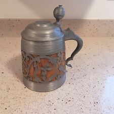 Frans Santesson Swedish Pewter Stein King Charles XII Swedish Mark Lid C. 1895 picture