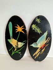 VINTAGE PAIR 1960'S BIRD CHALKWARE MCM WALL HANGINGS-See Pictures picture
