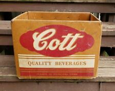 RARE Vintage Advertising Cott Beverages Early Cardboard Box Crate Soda Pop picture