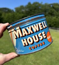 Vintage MAXWELL HOUSE REGULAR GRIND COFFEE Keywind Tin Can with LID picture