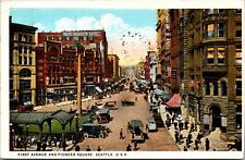 Postcard First Avenue and Pioneer Square in Seattle, Washington picture