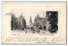 1901 Kaiser Wilhelm Street Berlin Germany Horse Carriage Antique Postcard picture