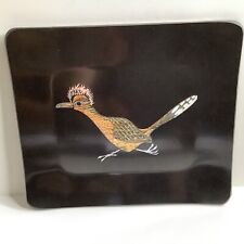 Vtg Products Couroc Monterey CA Inlaid Roadrunner 7” Trinket Tray Art MCM 1960 picture