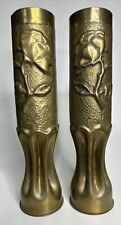 Pair of Antique 1915–1916 WWI Trench Art Artillery Shells France 107+ Years Old picture