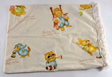 Vintage Small Pillowcase Handmade Children Baby Animals Lace Edge Nursery picture