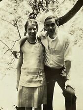 XJ Photograph Cute Couple Pose For Portrait Pretty Woman Handsome Man 1930-40's picture
