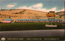 Postcard Gino's Motor Lodge Klamath Falls Oregon Linen Unposted picture