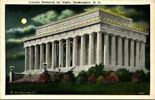 Washington DC Lincoln Memorial Night Postcard Unused (32135) picture