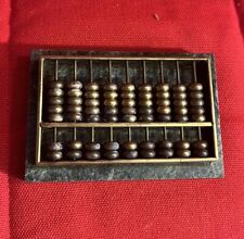 Vintage Mini Brass Abacus With Green Marble Base picture