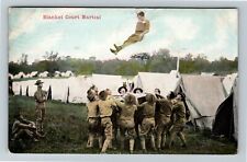 Blanket Court Martial, Military, Soldiers, c1912 Vintage Postcard picture
