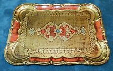 BEAUTIFUL VINTAGE ITALIAN FLORENTINE G0LD TRAY picture