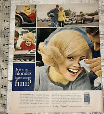 1963 Lady Clairol Vintage Print Ad Blonde Creme Hair Lightener Woman Pretty Fun picture