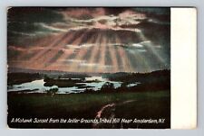 Amsterdam NY-New York, Sunset from Antler Grounds, Tribes Hill Vintage Postcard picture