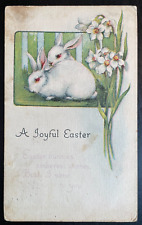 Vintage Victorian Postcard 1901-1910 A Joyful Easter - Bunny with Lilies picture
