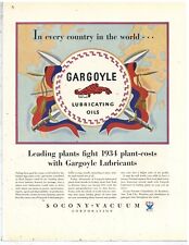 1934 SOCONY Vacuum Motor Oil Ad: Gargoyle Lubricating Oils - Beautiful Art picture