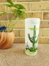 1950s/60s Blakely Oil Arizona Saguaro Cactus Frosted Tumbler Glass picture