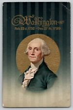 1913 George Washington Portrait In Memoriam Embossed Vintage Patriotic Postcard picture