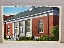 U.S. Post Office Clemson College Clemson S. C. Linen Postcard No 2044 picture