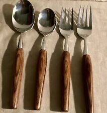 MODE DANISH 42 Pieces Including Salad Set STAINLESS Japan Wood Handle MCM picture