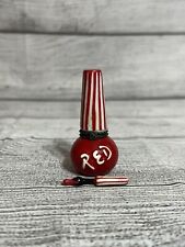 Vintage PHB Red Nail Polish Hinged Trinket Box w/ Brush Charm picture