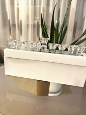 Hanukkah ART JUDAICA NEW MENORA Luxurious Crystal Clear stem  IN Box picture