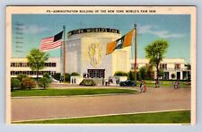 VINTAGE 1939 ADMINISTRATION BUILDING NEW YORK WORLDS FAIR POSTCARD FH picture