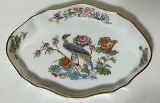 Vintage Bone China Wedgwood Kutani Crane Pattern Oval Dish Flowers Bird picture