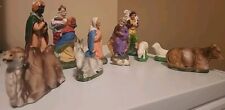 Vintage 12 Piece Hand Painted Paper Mache Nativity Set Made In West Germany picture