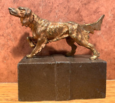 Vintage Brass Bronze Irish Setter Hunting Dog figurine on Bronze Over 2 lbs. picture