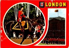 VINTAGE CONTINENTAL SIZE POSTCARD HER MAJESTY QUEEN ELIZABETH II GUARDS PARADE picture