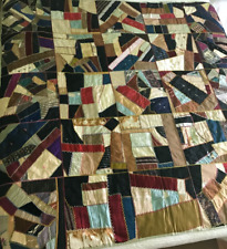 Antique Victorian Patchwork Crazy Quilt Upcycle Recycle Collector picture