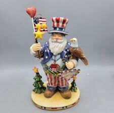 Patriotic Uncle Sam God Bless America Figurine on Oval Base 10 in picture