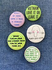 N.O.S. 60's ANTI-WAR, VIETNAM PROTEST Celluloid Pinback Button Collection1 picture