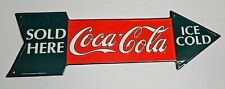 Vintage 1990's Metal Coca Cola Advertising Arrow Sign 26